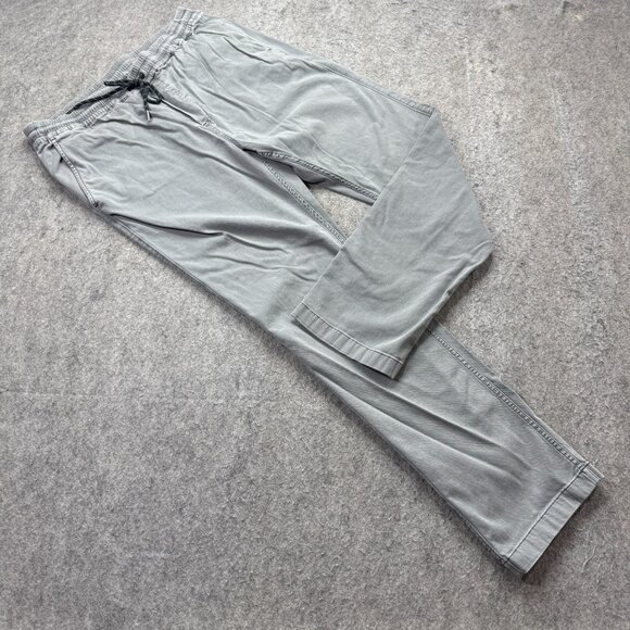 Faherty Essential Pants Men XL Gray Elastic 29" Tapered Modal Linen Faux Fly b64 - Picture 1 of 16